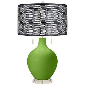 Image1 of Rosemary Green Toby Table Lamp With Black Metal Shade