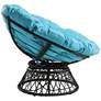 Rosemond Blue Button-Tufted Adjustable Swivel Papasan Chair