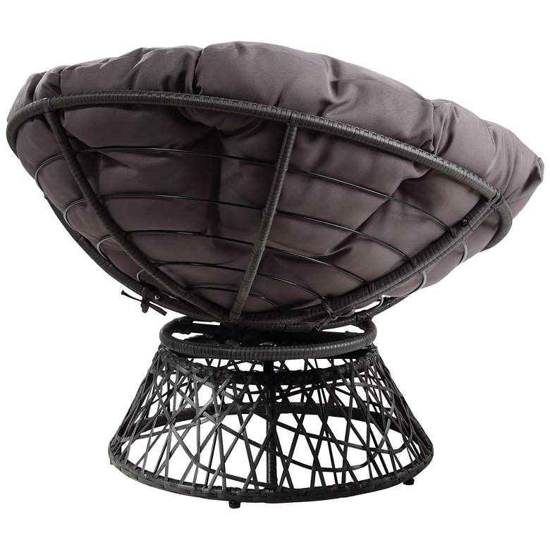 Image 3 Rosemond Gray Button-Tufted Adjustable Swivel Papasan Chair more views