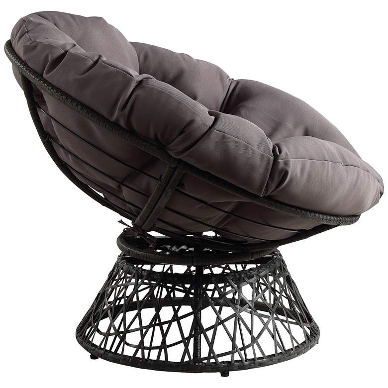 Image 4 Rosemond Gray Button-Tufted Adjustable Swivel Papasan Chair more views