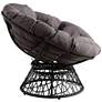 Rosemond Gray Button-Tufted Adjustable Swivel Papasan Chair