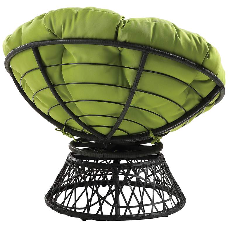 Image 3 Rosemond Green Button-Tufted Adjustable Swivel Papasan Chair more views