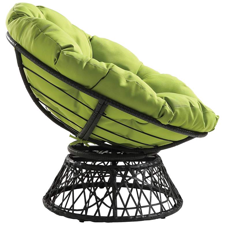 Image 4 Rosemond Green Button-Tufted Adjustable Swivel Papasan Chair more views