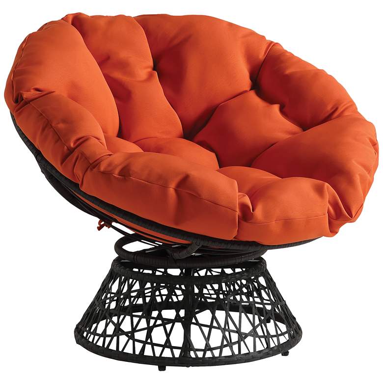 Image 2 Rosemond Orange Tufted Adjustable Swivel Papasan Chair