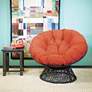 Rosemond Orange Tufted Adjustable Swivel Papasan Chair