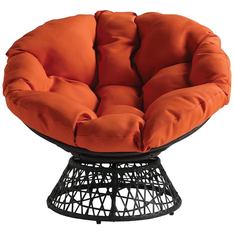 Image 3 Rosemond Orange Tufted Adjustable Swivel Papasan Chair more views