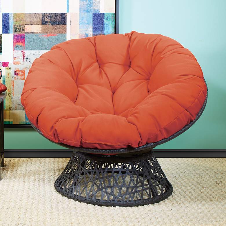 Image 6 Rosemond Orange Tufted Adjustable Swivel Papasan Chair more views