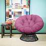Rosemond Purple Tufted Adjustable Swivel Papasan Chair