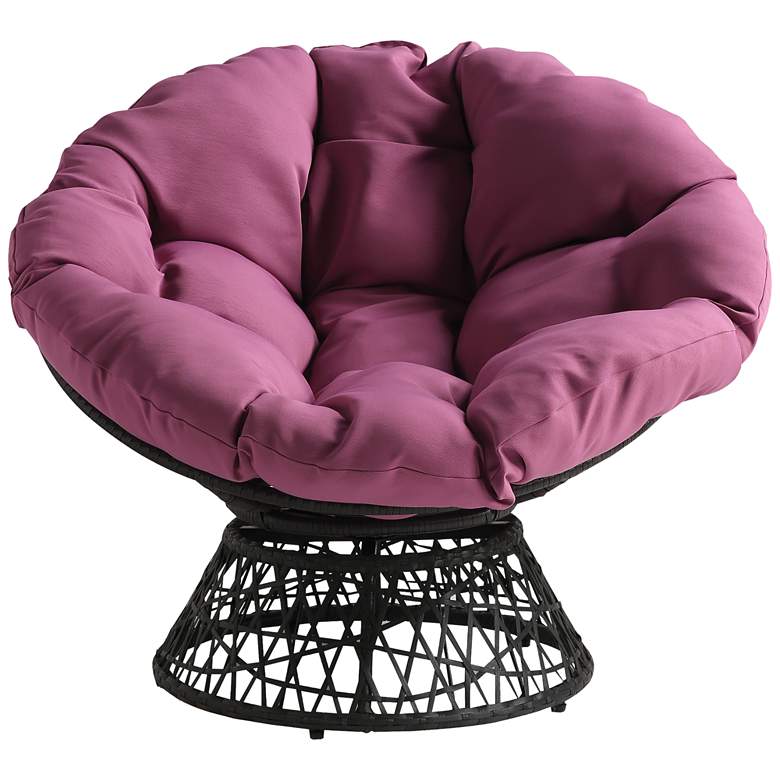 Image 3 Rosemond Purple Tufted Adjustable Swivel Papasan Chair more views