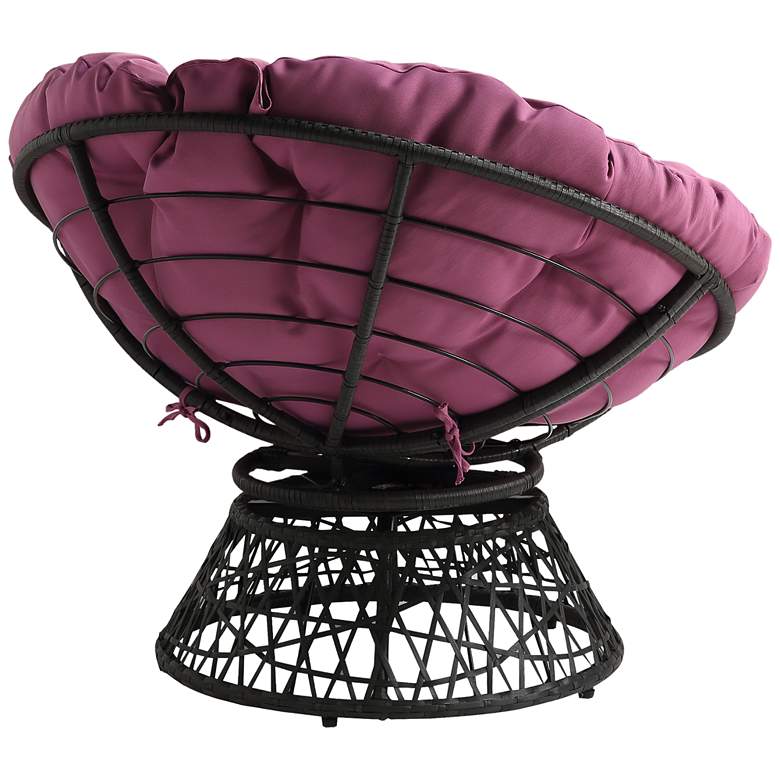 Image 4 Rosemond Purple Tufted Adjustable Swivel Papasan Chair more views