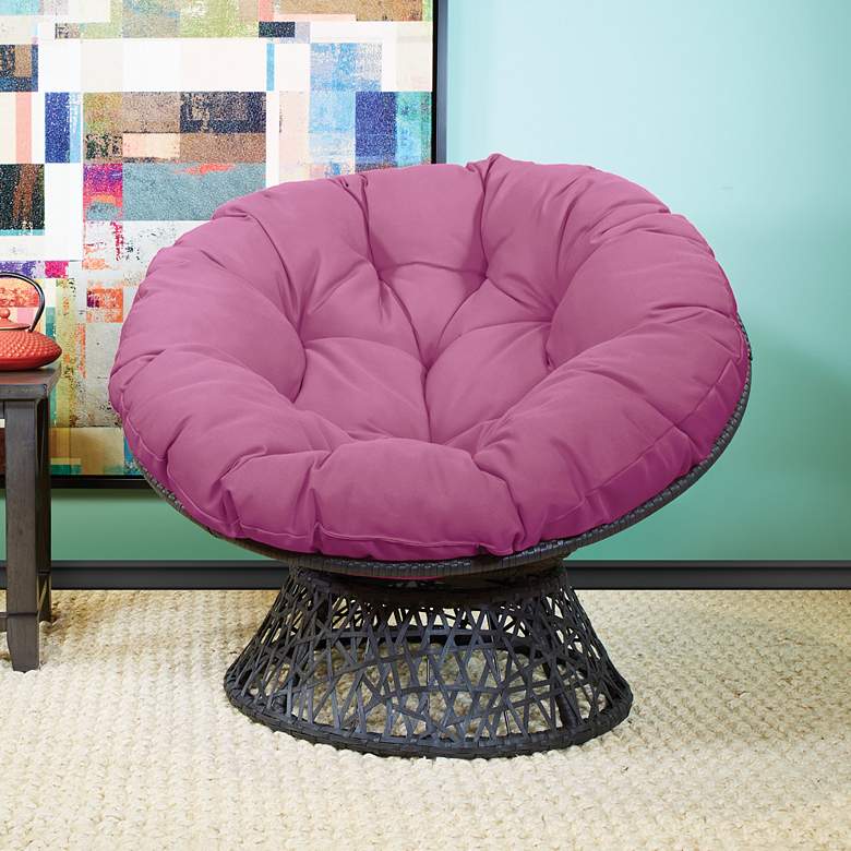Image 6 Rosemond Purple Tufted Adjustable Swivel Papasan Chair more views