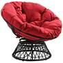 Rosemond Red Button-Tufted Adjustable Swivel Papasan Chair