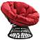 Rosemond Red Button-Tufted Adjustable Swivel Papasan Chair