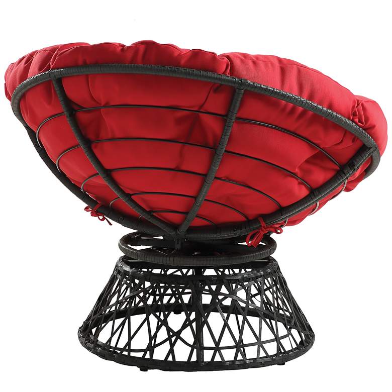 Image 2 Rosemond Red Button-Tufted Adjustable Swivel Papasan Chair more views