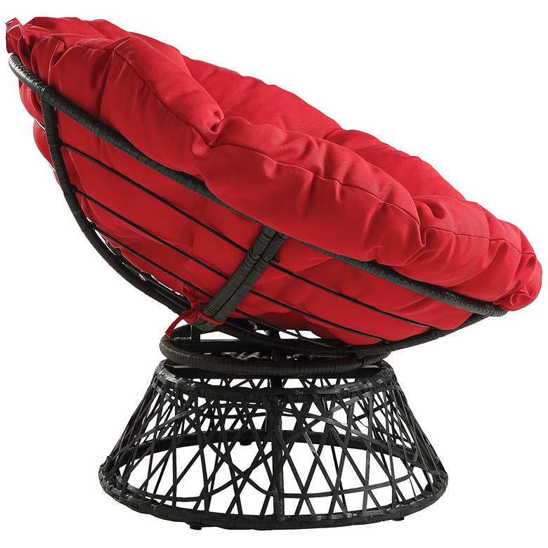 Image 4 Rosemond Red Button-Tufted Adjustable Swivel Papasan Chair more views