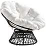 Rosemond White Button-Tufted Adjustable Swivel Papasan Chair