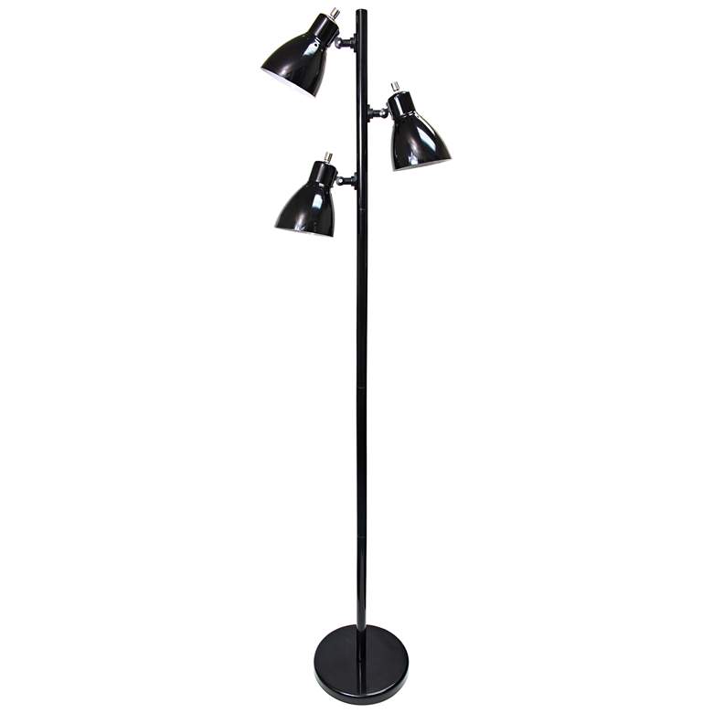 Image 1 Rosemont 63 3/4" Black Finish Modern 3-Light Tree Floor Lamp