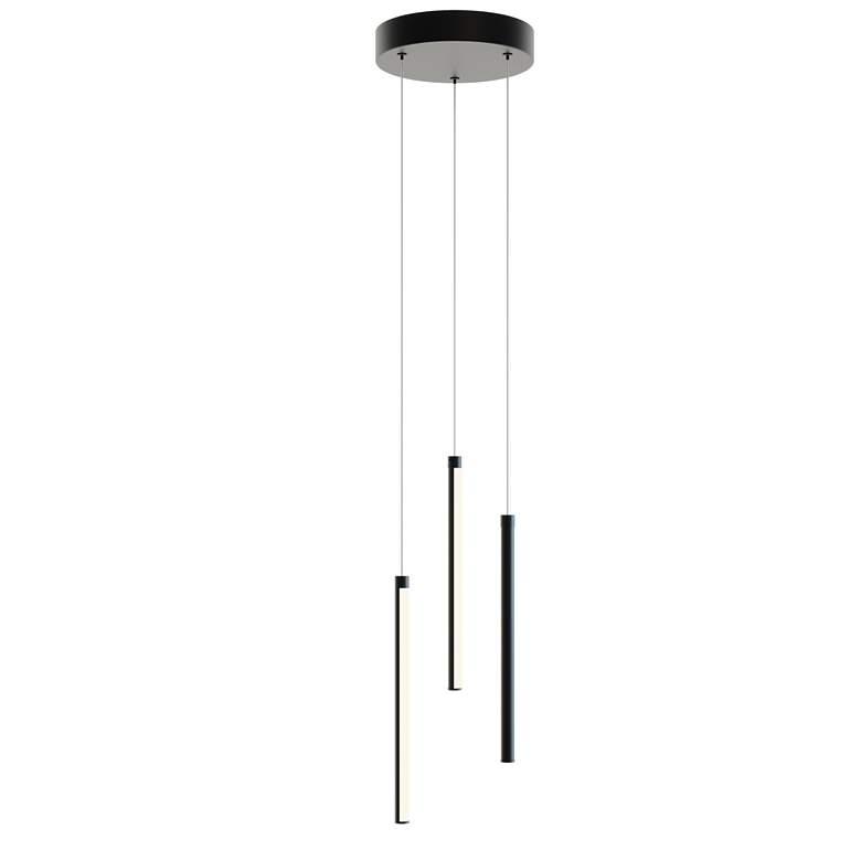 Image 1 Rosemont 8.25" Wide 3-Light Black LED Pendant