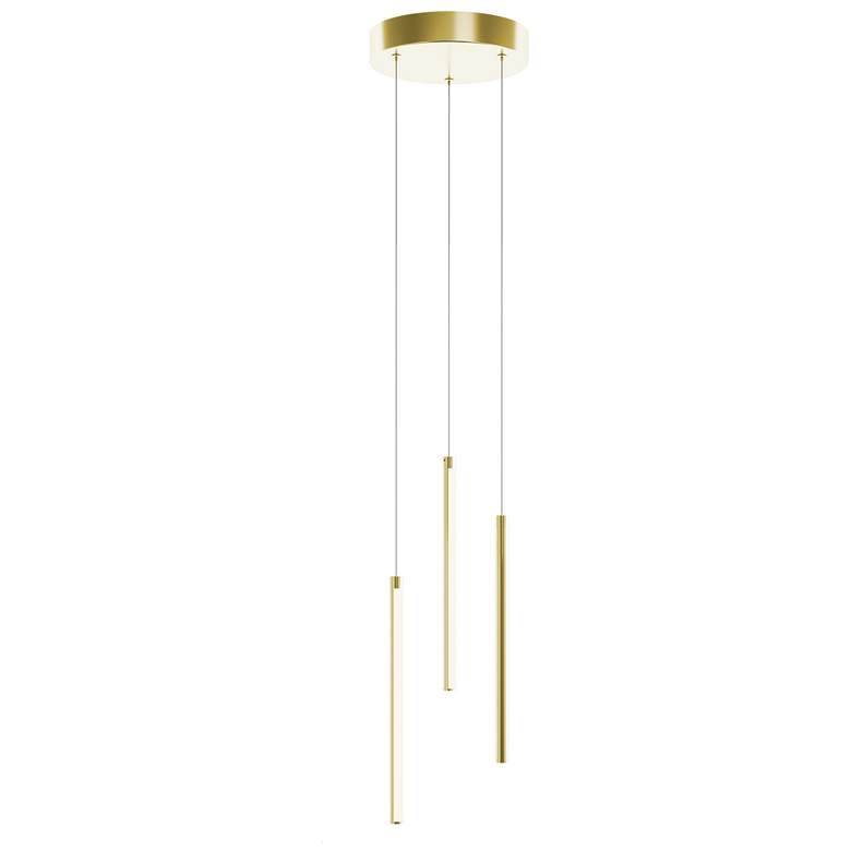 Image 1 Rosemont 8.25" Wide 3-Light Satin Brass LED Pendant