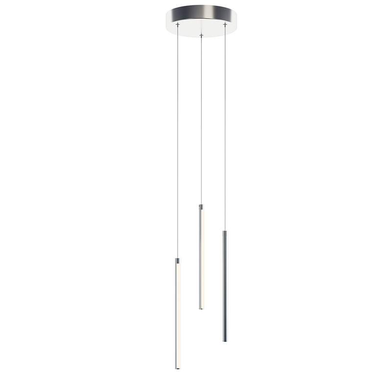 Image 1 Rosemont 8.25" Wide 3-Light Satin Nickel LED Pendant