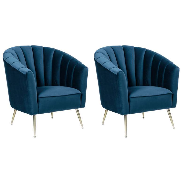 Image 1 Rosemont Accent Chair in Blue and Gold (Set of 2)