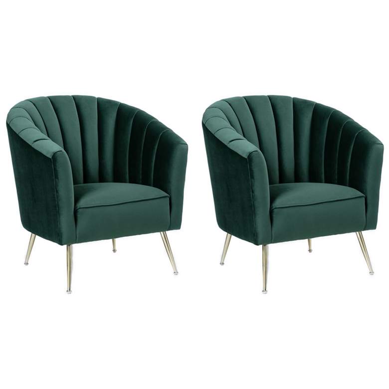 Image 1 Rosemont Accent Chair in Green and Gold (Set of 2)