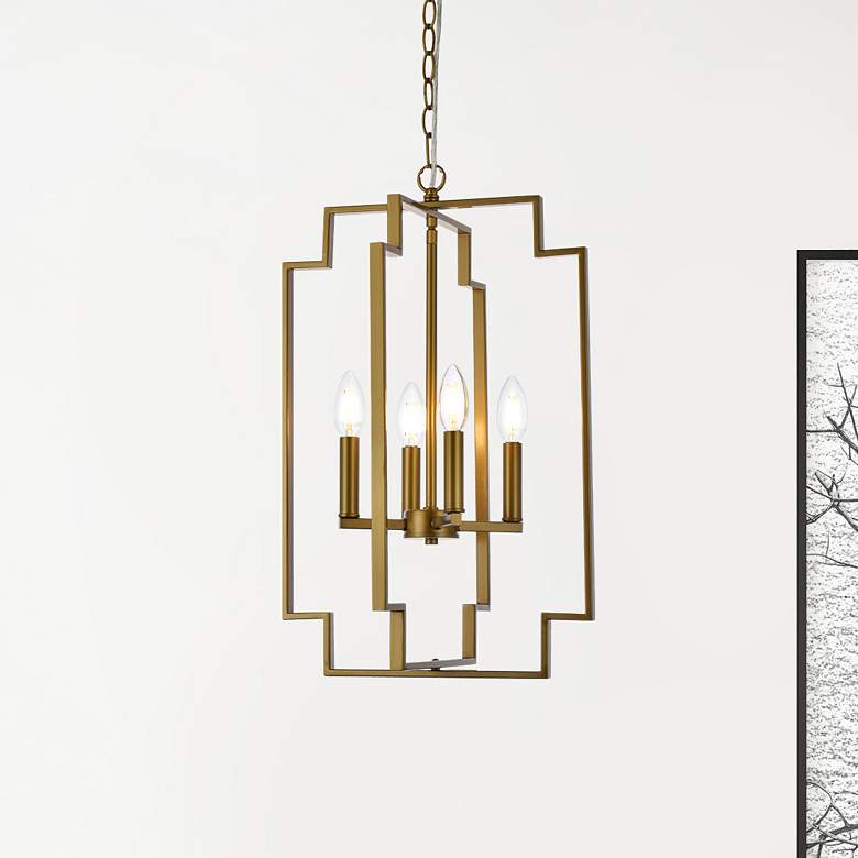 Image 1 Rosenfeld 4 Lts Pendant In Brass