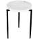 Rosetta 16" Wide White Marble Black Iron Accent Table