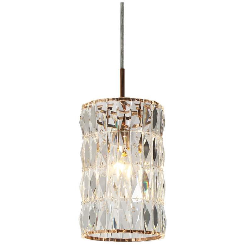 Image 1 Rosgloy 1-Light Cylinder Crystal Pendant Light