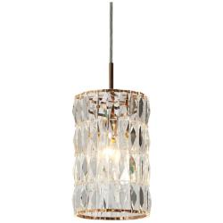 Rosgloy 1-Light Cylinder Crystal Pendant Light