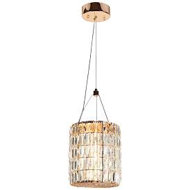 Image1 of Rosgloy 1-Light Gold Crystal LED Pendant Light