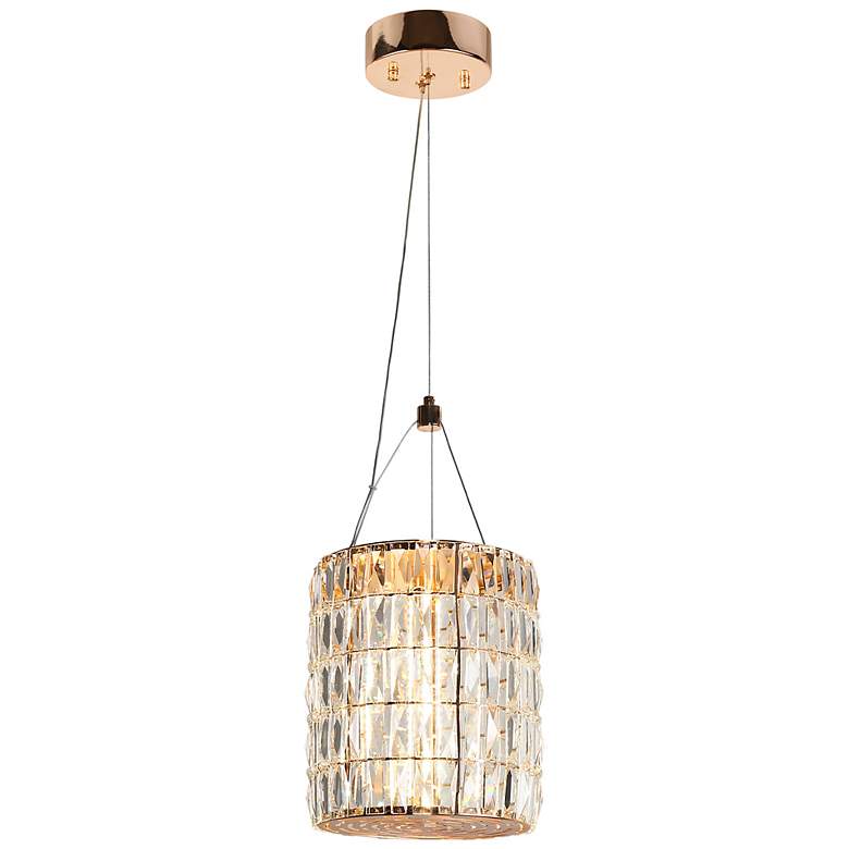 Image 1 Rosgloy 1-Light Gold Crystal LED Pendant Light