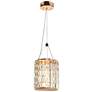 1_Rosgloy 1-Light Gold Crystal LED Pendant Light