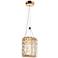 Rosgloy 1-Light Gold Crystal LED Pendant Light