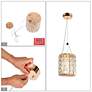 6_Rosgloy 1-Light Gold Crystal LED Pendant Light more views