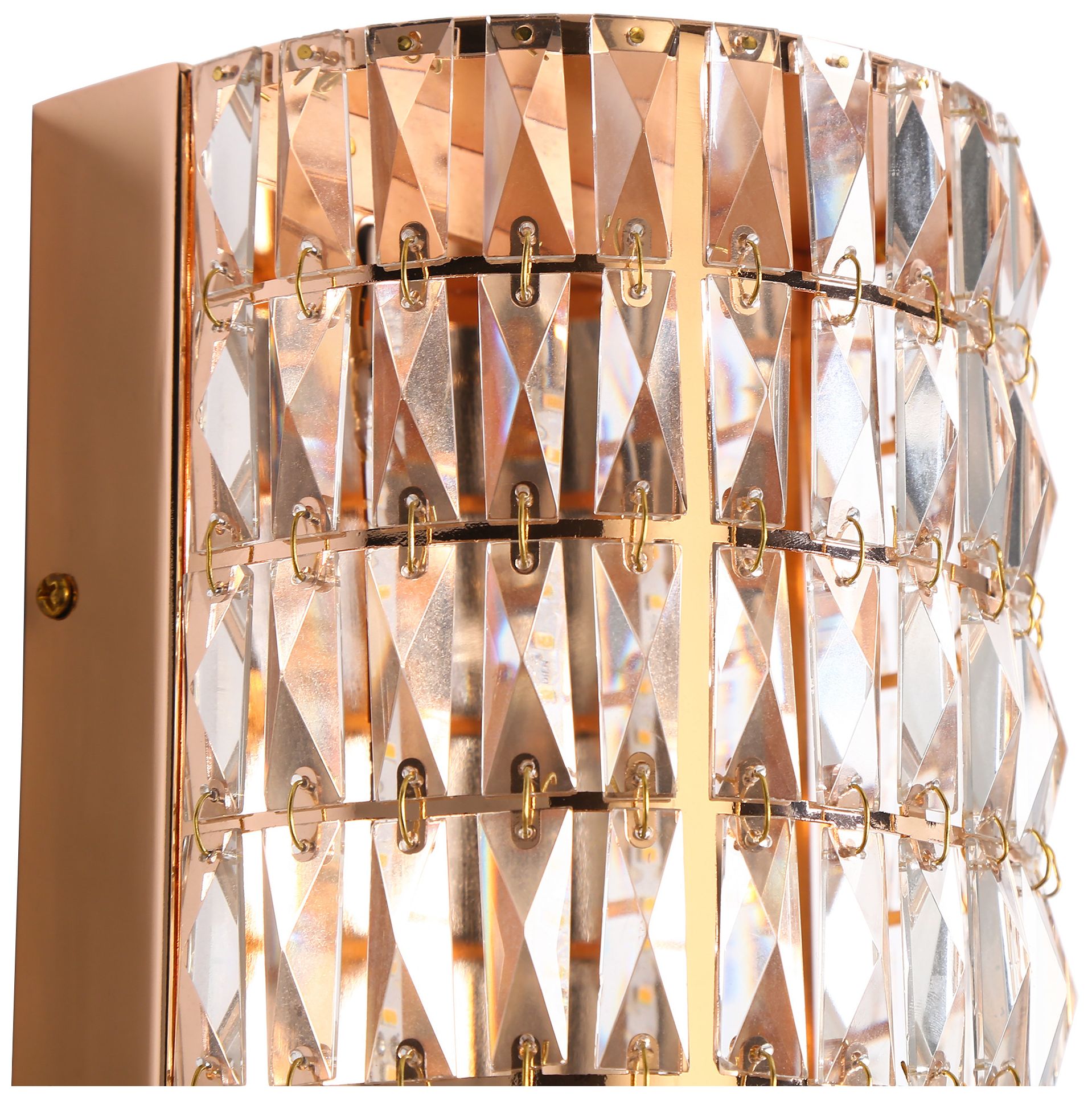 Rosgloy 1-Light Gold Crystal LED Wall Sconces - Made to Order