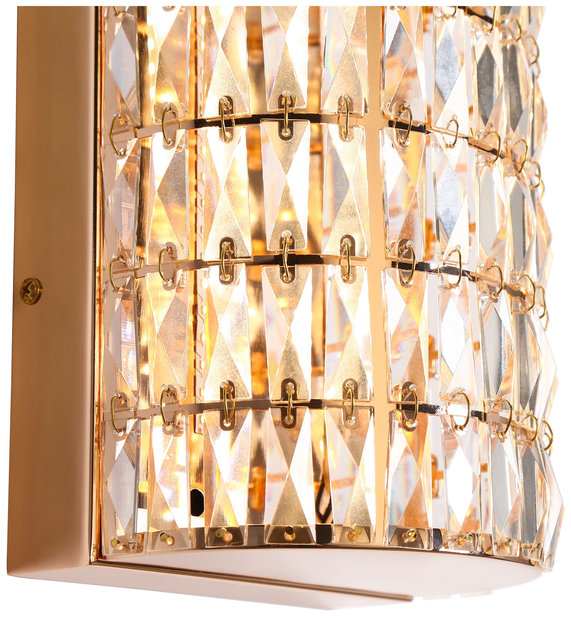 Rosgloy 1-Light Gold Crystal LED Wall Sconces - Made to Order