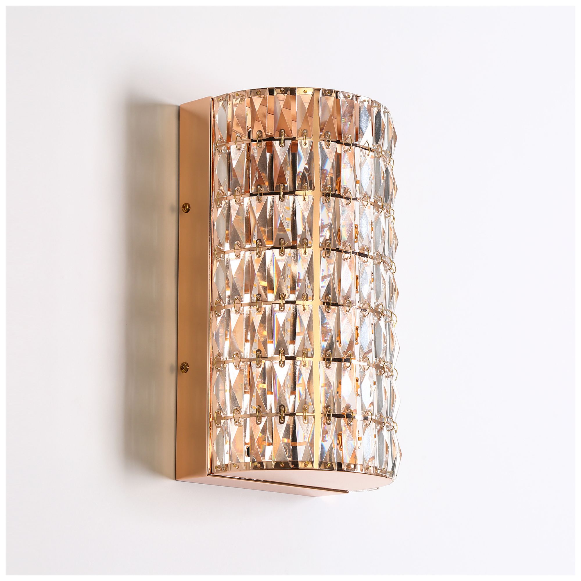 Rosgloy 1-Light Gold Crystal LED Wall Sconces - Made to Order