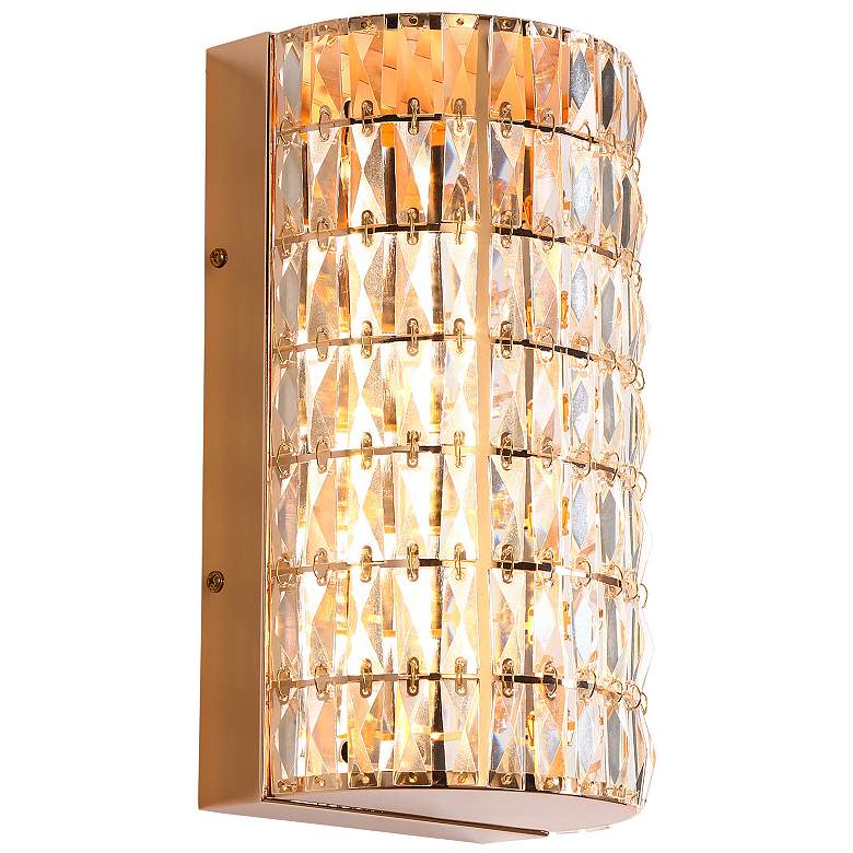 Image 2 Rosgloy 1-Light Gold Crystal LED Wall Sconces