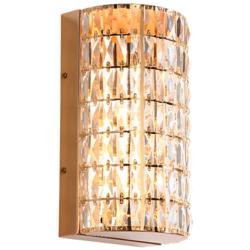 Rosgloy 1-Light Gold Crystal LED Wall Sconces