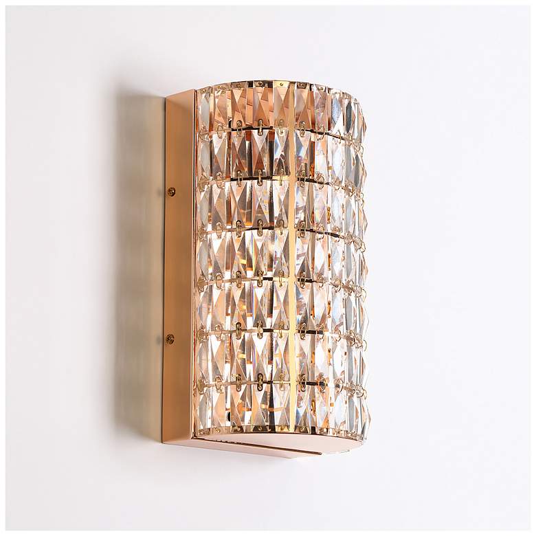 Image 7 Rosgloy 1-Light Gold Crystal LED Wall Sconces more views