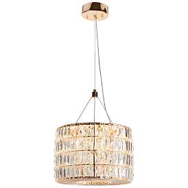 Image1 of Rosgloy 1-Light Gold Crystal Mini LED Chandelier