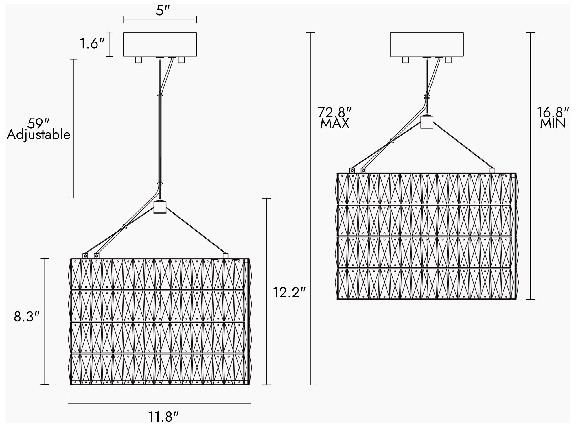 Thumbnail2 of Rosgloy 1-Light Gold Crystal Mini LED Chandelier more views