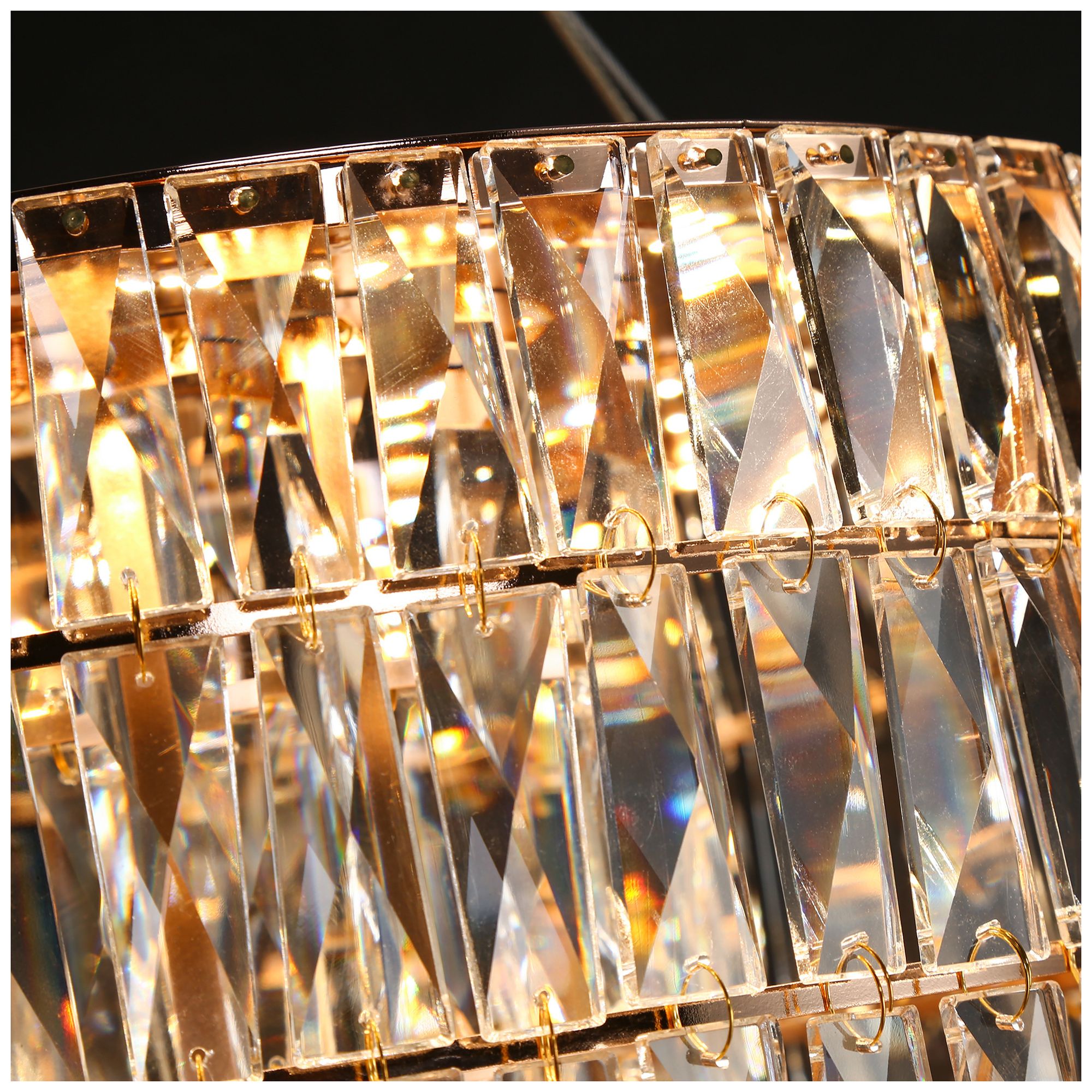 Thumbnail3 of Rosgloy 1-Light Gold Crystal Mini LED Chandelier more views