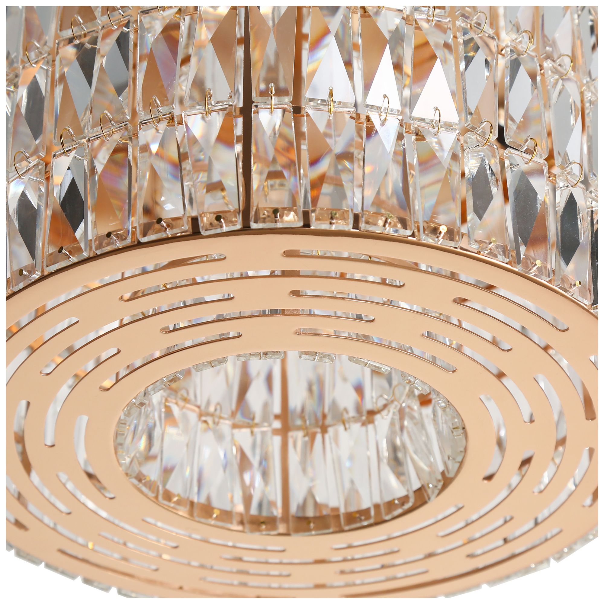 Thumbnail4 of Rosgloy 1-Light Gold Crystal Mini LED Chandelier more views