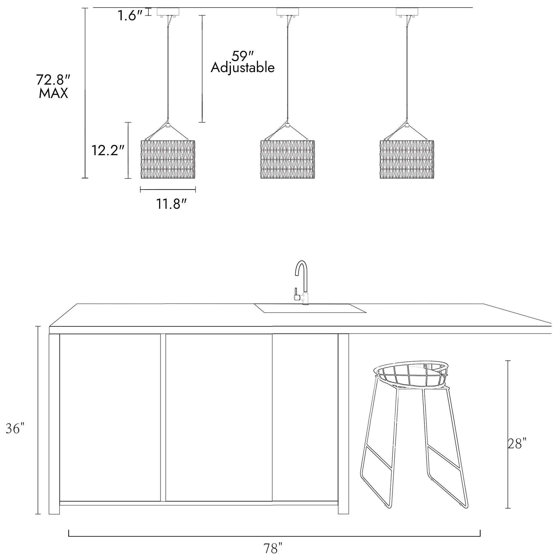 Rosgloy 1-Light Gold Crystal Mini LED Chandelier