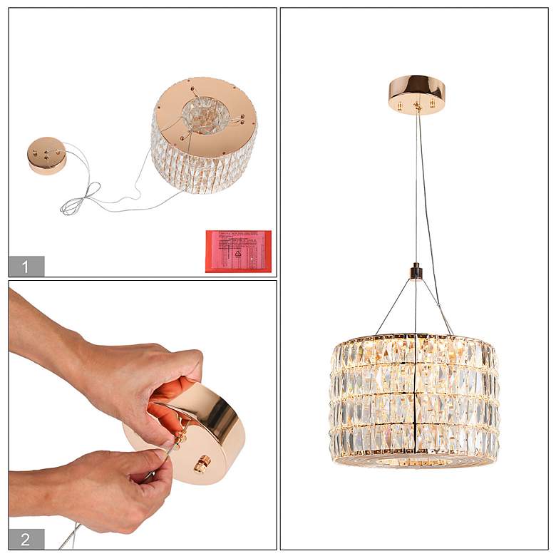 Image 6 Rosgloy 1-Light Gold Crystal Mini LED Chandelier more views