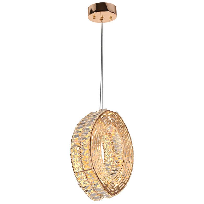 Image 1 Rosgloy 1-Light Gold Crystal Mini LED Chandelier