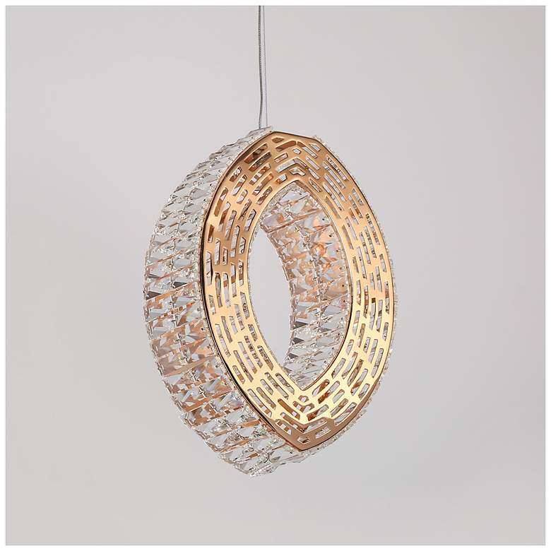 Image 6 Rosgloy 1-Light Gold Crystal Mini LED Chandelier more views