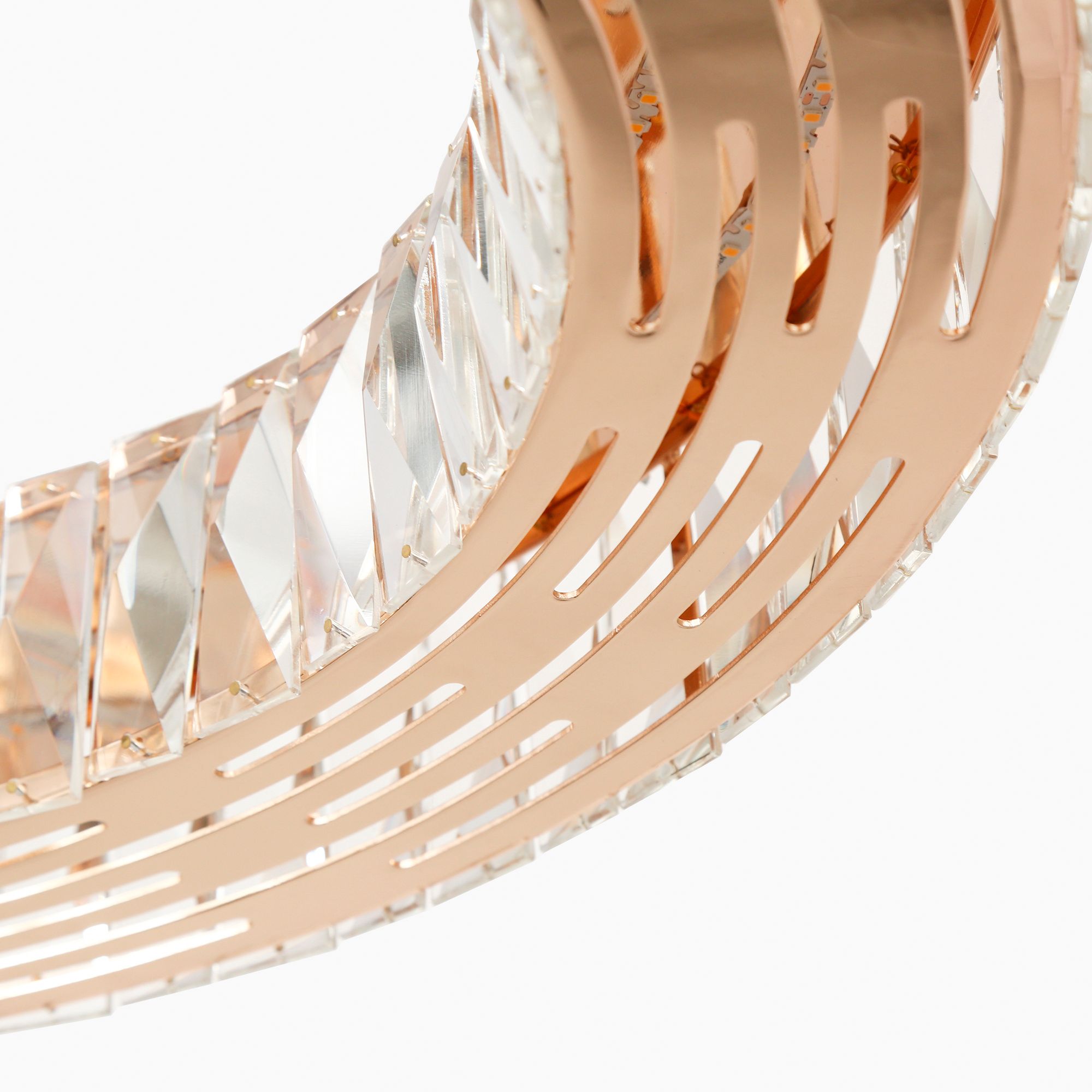 Image 4 Rosgloy 1-Light Gold Ring Crystal LED Chandelier more views